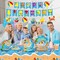 184-Piece Beach Party Supplies Set | Plates, Napkins, Cups, Tablecloth, Swirls & Banner for Hawaiian Luau, Pool Birthday Decor & Kids Favors (Serves 25)
